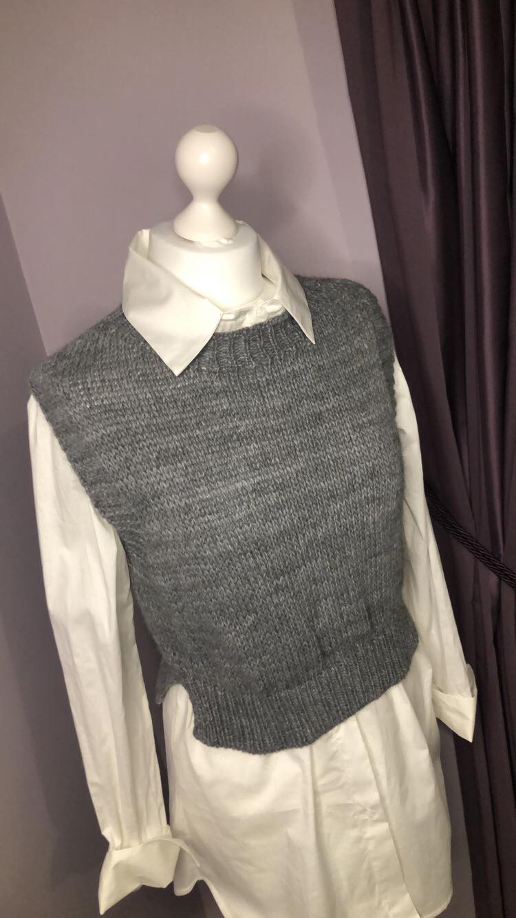 Grey Cropped Vest