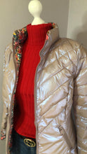 Load image into Gallery viewer, Rose Pink Reversible Puffer Down Coat With Flower Print
