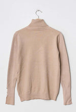 Load image into Gallery viewer, Beige Shimmer Turtleneck Jumper
