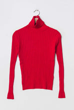 Load image into Gallery viewer, Red Turtleneck Ribbed Jumper
