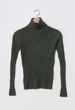 Load image into Gallery viewer, Khaki Turtleneck Ribbed Jumper
