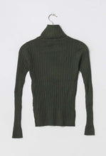 Load image into Gallery viewer, Khaki Turtleneck Ribbed Jumper
